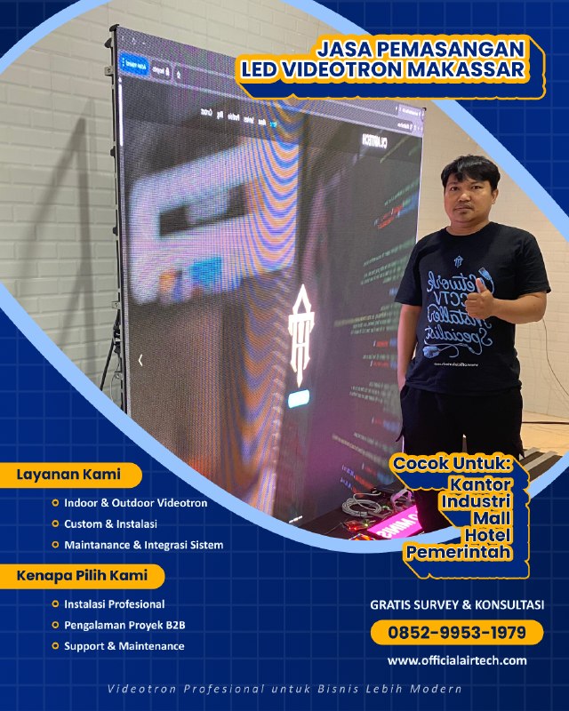 Jasa Pasang LED Videotron Makassar Murah | Hasil Instalasi Rapi